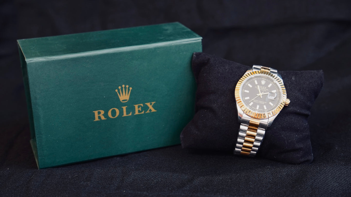 Rolex Men Silver/Gold/Black Edition