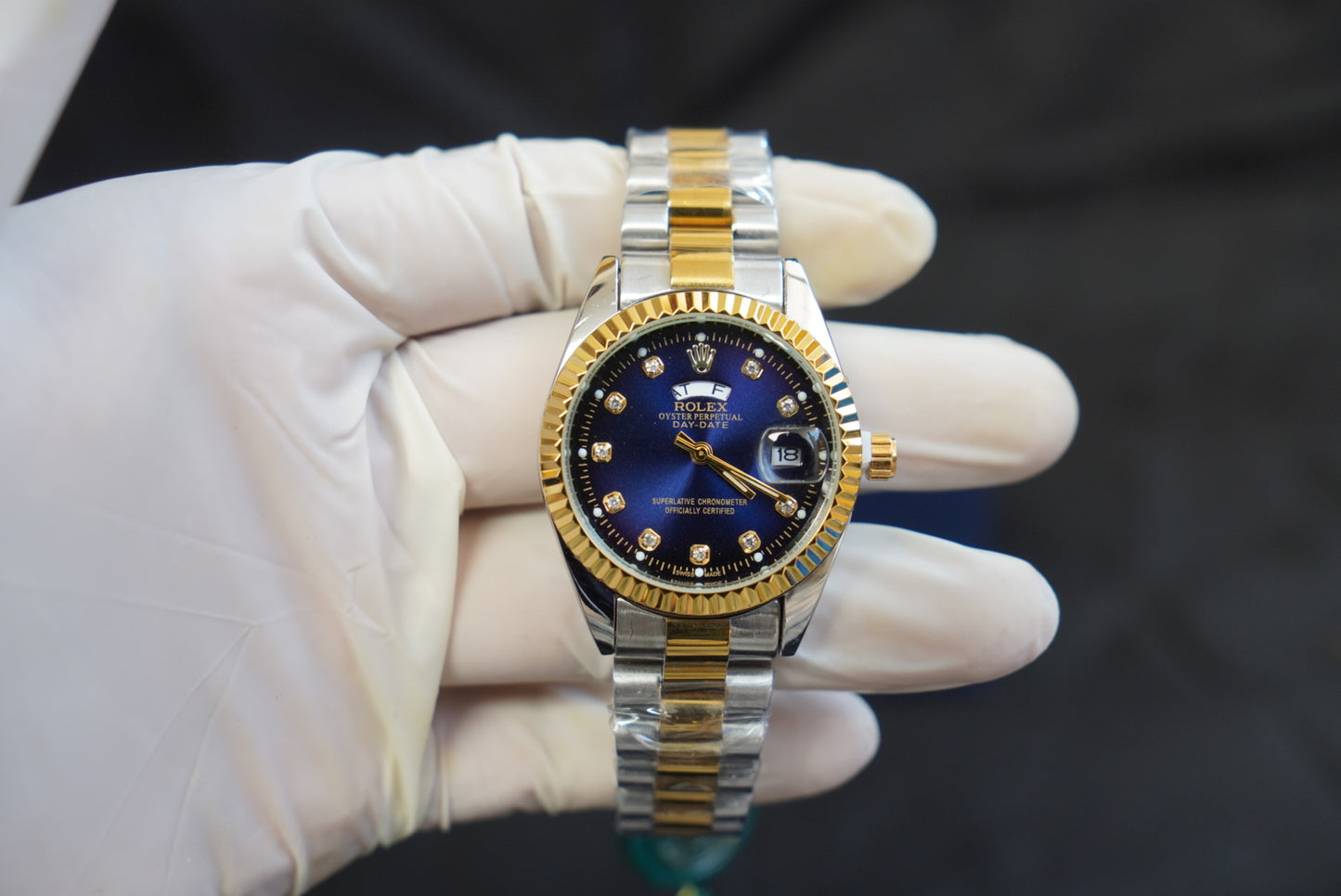 Rolex Ladies Silver/Gold/Blue Edition