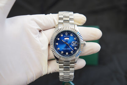 Rolex Blue/Silver Edition Premium Watch