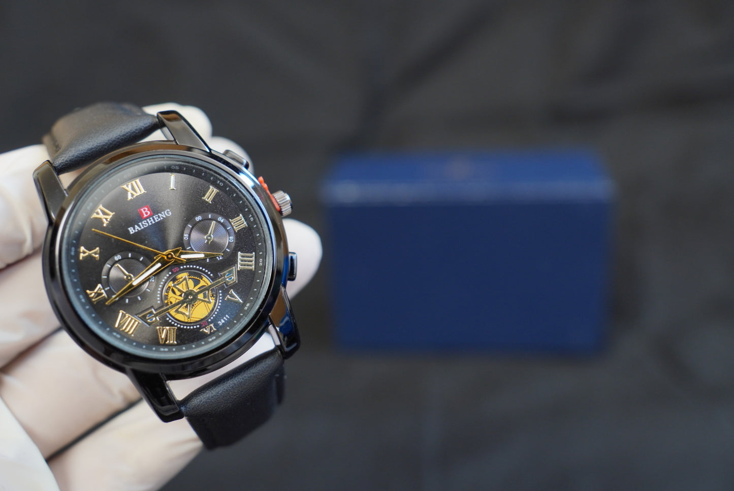 Men Full Black Straps Watch