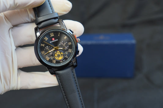 Men Full Black Straps Watch