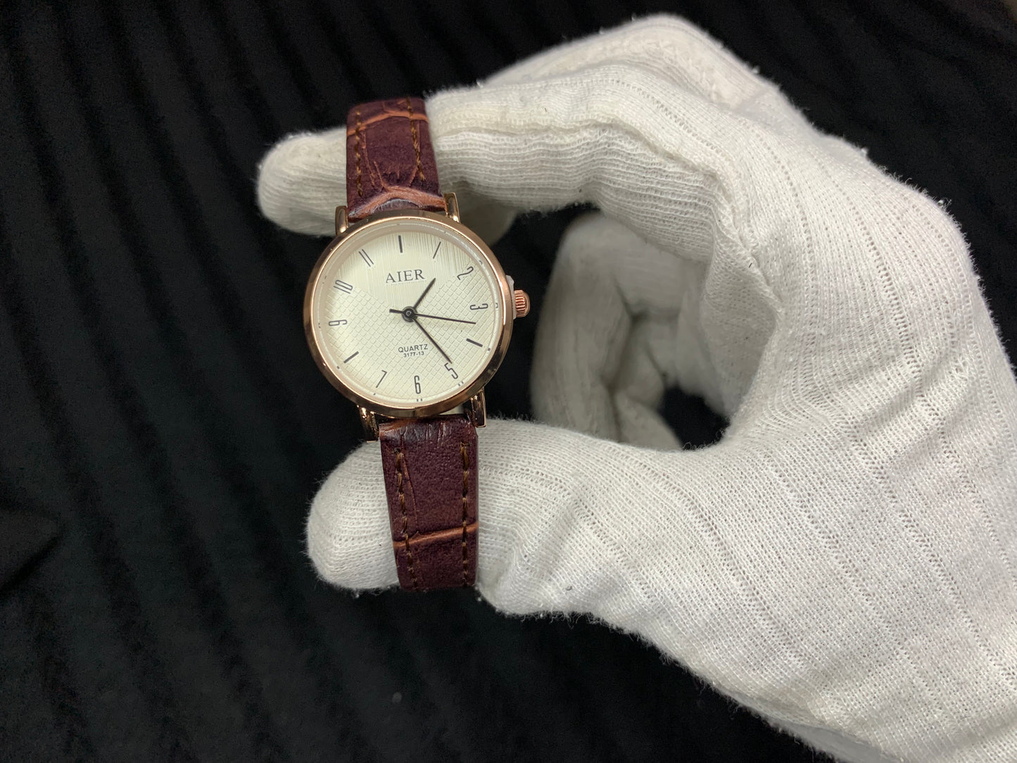 Ladies Brown Strap Watch