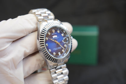 Rolex Blue/Silver Edition Premium Watch