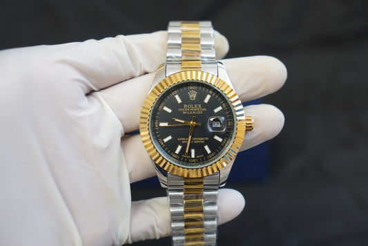 Rolex Men Silver/Gold/Black Edition