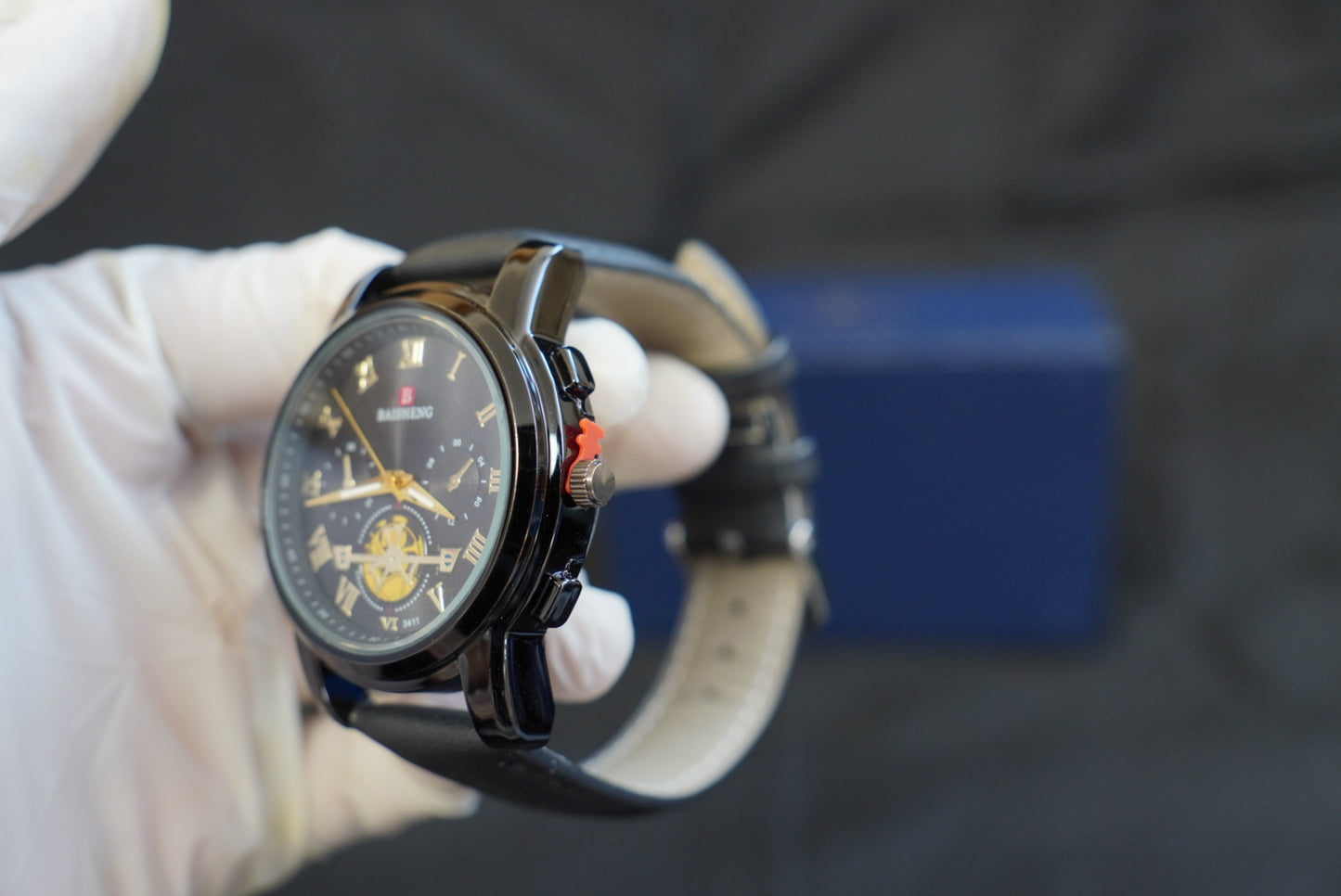 Men Full Black Straps Watch