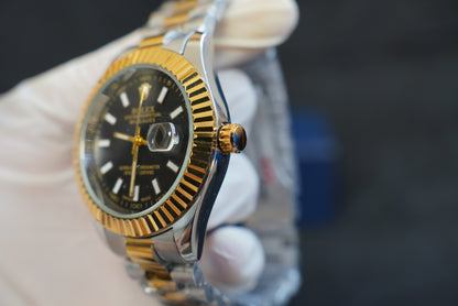 Rolex Men Silver/Gold/Black Edition